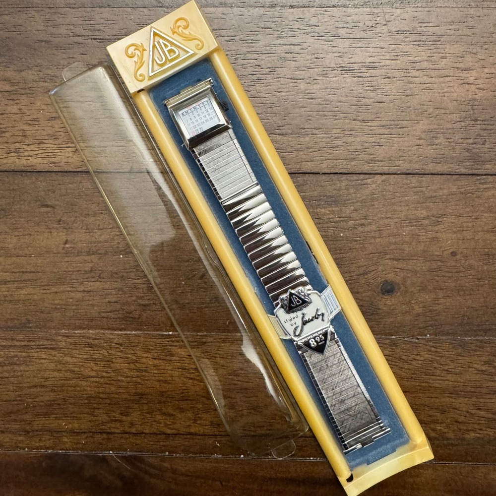 Jacoby-Bender Champion Watch Band Mens Silver Vintage 1969 Calendar NOS